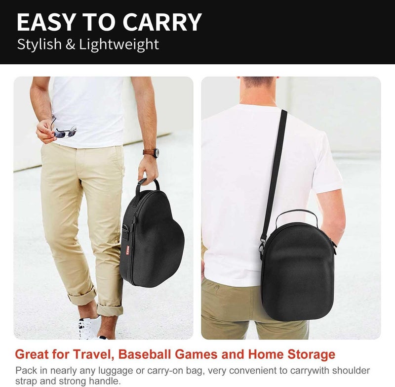 Livelab Hat Case, Hard Hat Case for Baseball Caps, Hat Storage with Carrying Handle & Shoulder Strap, Hat Organizer Protects Up to 6 Hats, Perfect for Travel & Home Storage - Black - Image 4